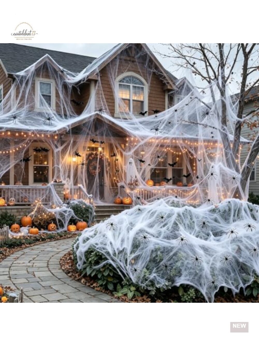 Halloween Spider Webs Decorations - Stretchy Cobwebs 1400 Sq Ft